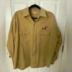 Vintage Men's FROSTPROOF Thick Button Up Duck Shirt Size XL Mens Camel Color